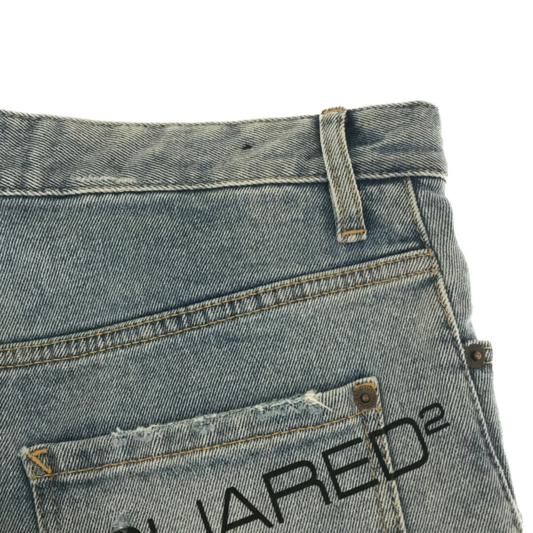 DSQUARED2 ディースクエアード 19AW Sexy Twist Jean ロゴプリント ダメージ加工デニムパンツ ジーンズ インディゴ レディース S71LB0682 S30662