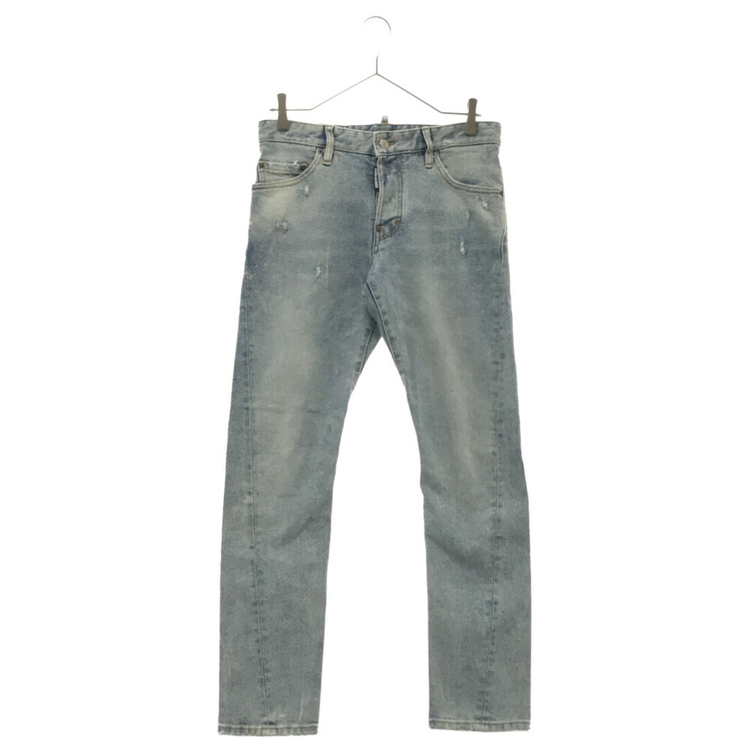 DSQUARED2 ディースクエアード 19AWSexy Twist Jean ロゴプリント ダメージ加工デニムパンツ ジーンズ インディゴ レディース S71LB0682 S30662