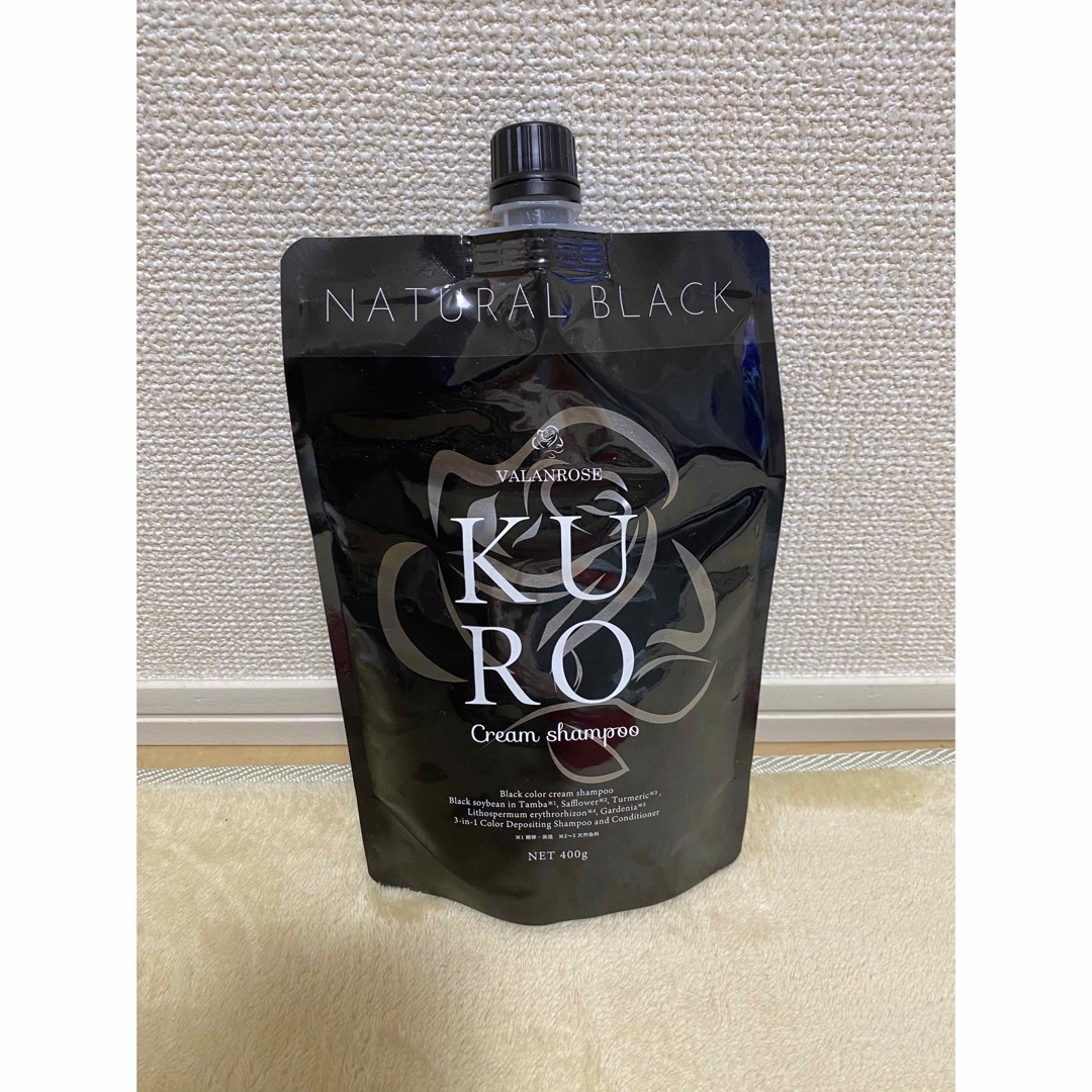 KURO  　クリームシャンプー　白髪染め　　ナチュラルブラック　400g