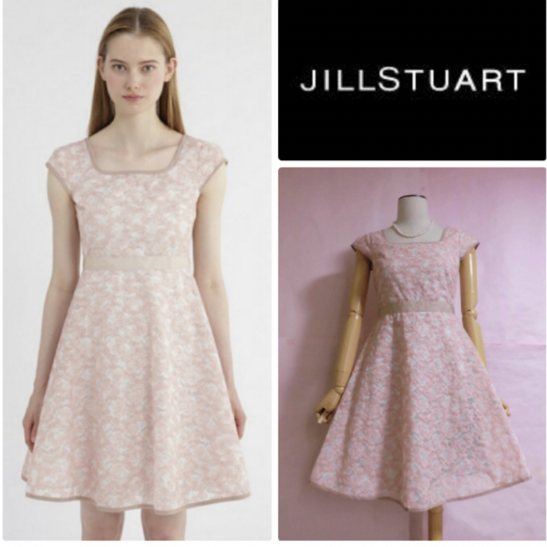 JILLSTUART(ジルスチュアート)のジルスチュアート JILL STUART 花柄　刺繍　ワンピース レディースのワンピース(ひざ丈ワンピース)の商品写真