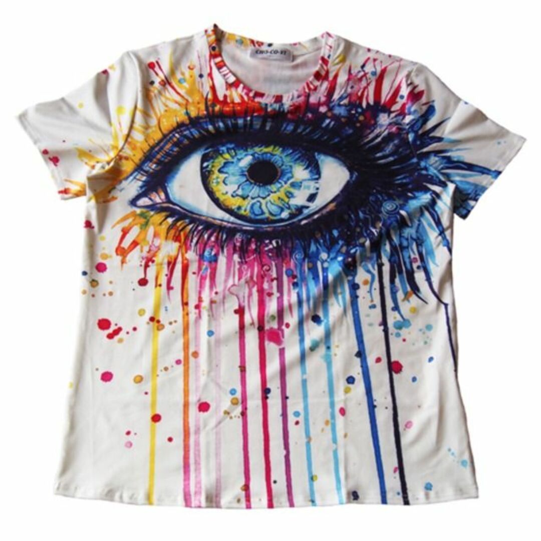 カラフル Eye 両面プリント 半袖Tシャツ レディースのトップス(Tシャツ(半袖/袖なし))の商品写真