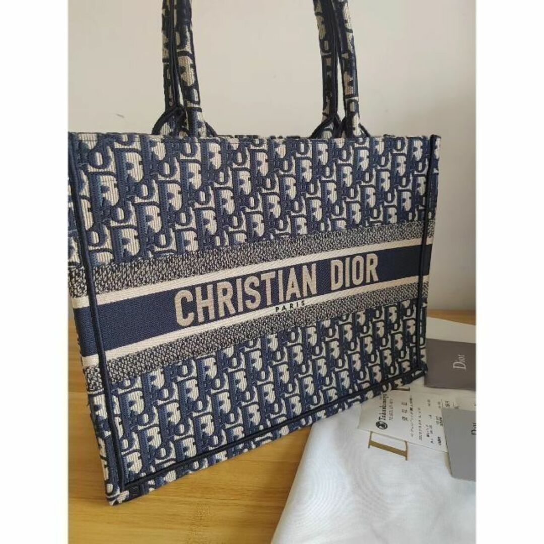 Christian Dior オブリーク ブック トート バッグ  ネイビー