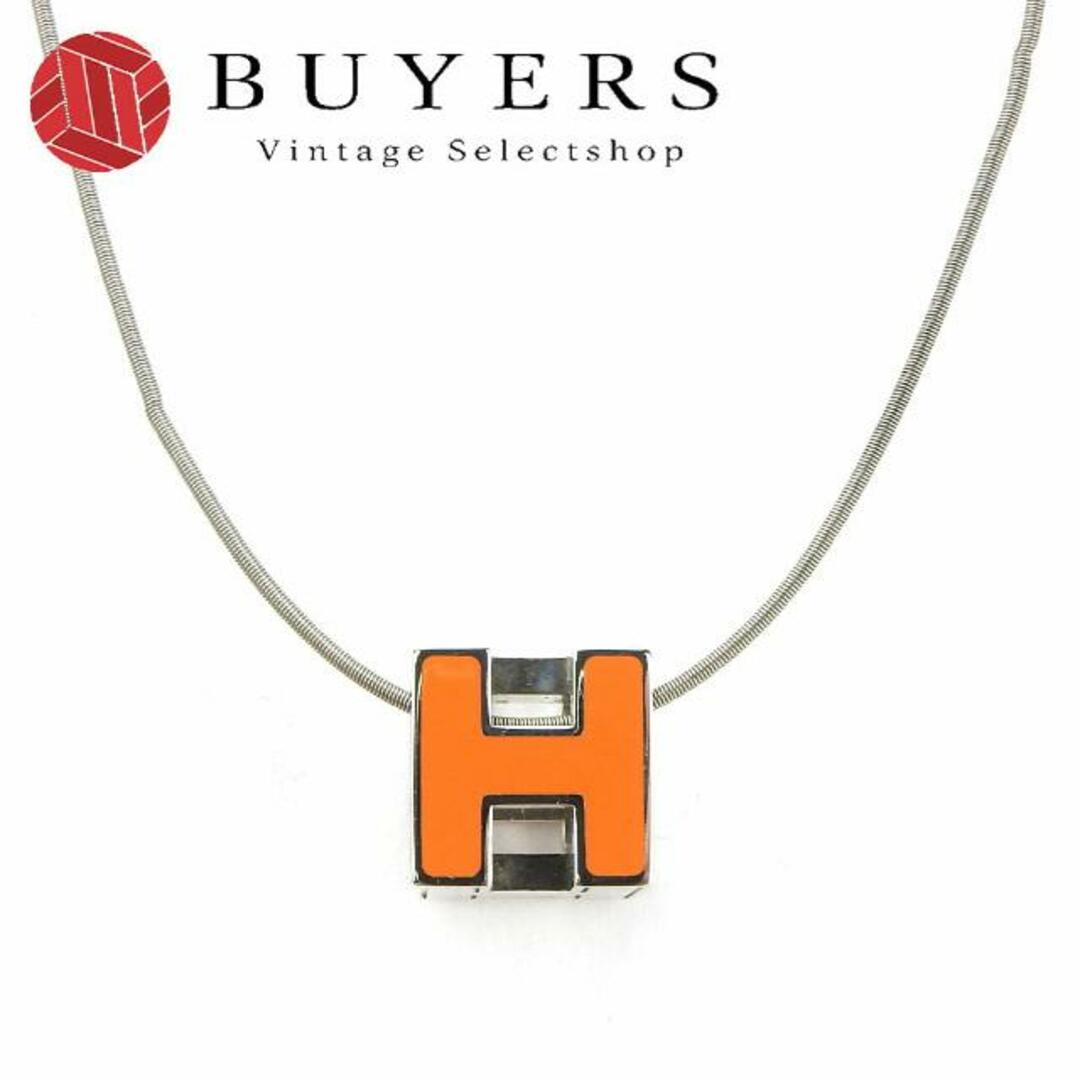 エルメス　HERMES　カージュドアッシュ　Hキューブ　ネックレス　オレンジ　箱