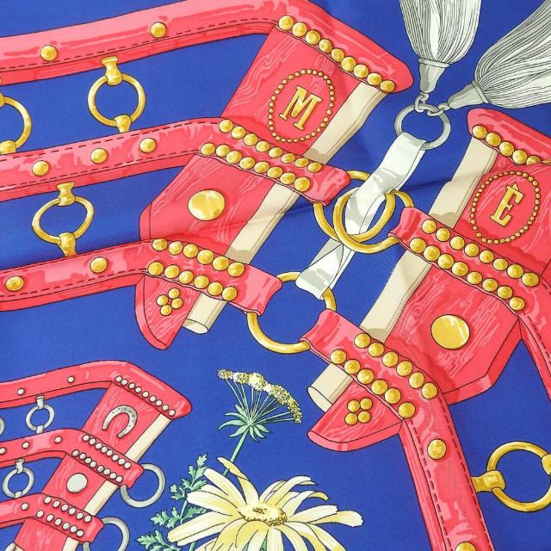 【中古】 エルメス スカーフ カレ90 シルク100％ フィールドへ aux champs ネイビー ブルー ピンク レディース 女性 HERMES  CARRE90 scarf silk