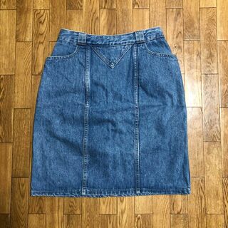 ゲス(GUESS)の90s USA製 GUESS デニム スカート W31 古着 ゲス(ひざ丈スカート)