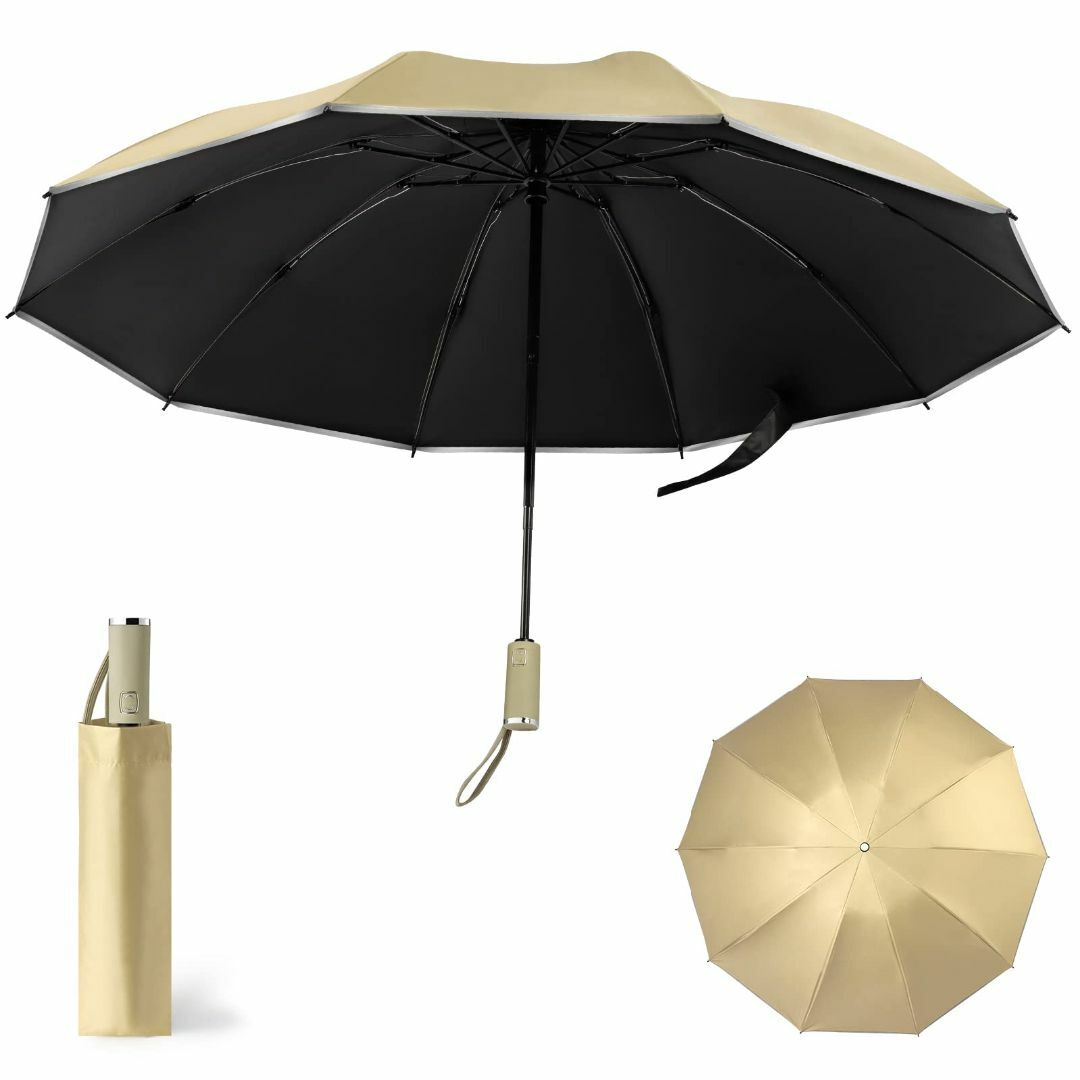 Noctiflorous晴雨兼用日傘は逆開閉で雨水が内側に入りやすく、10骨と合