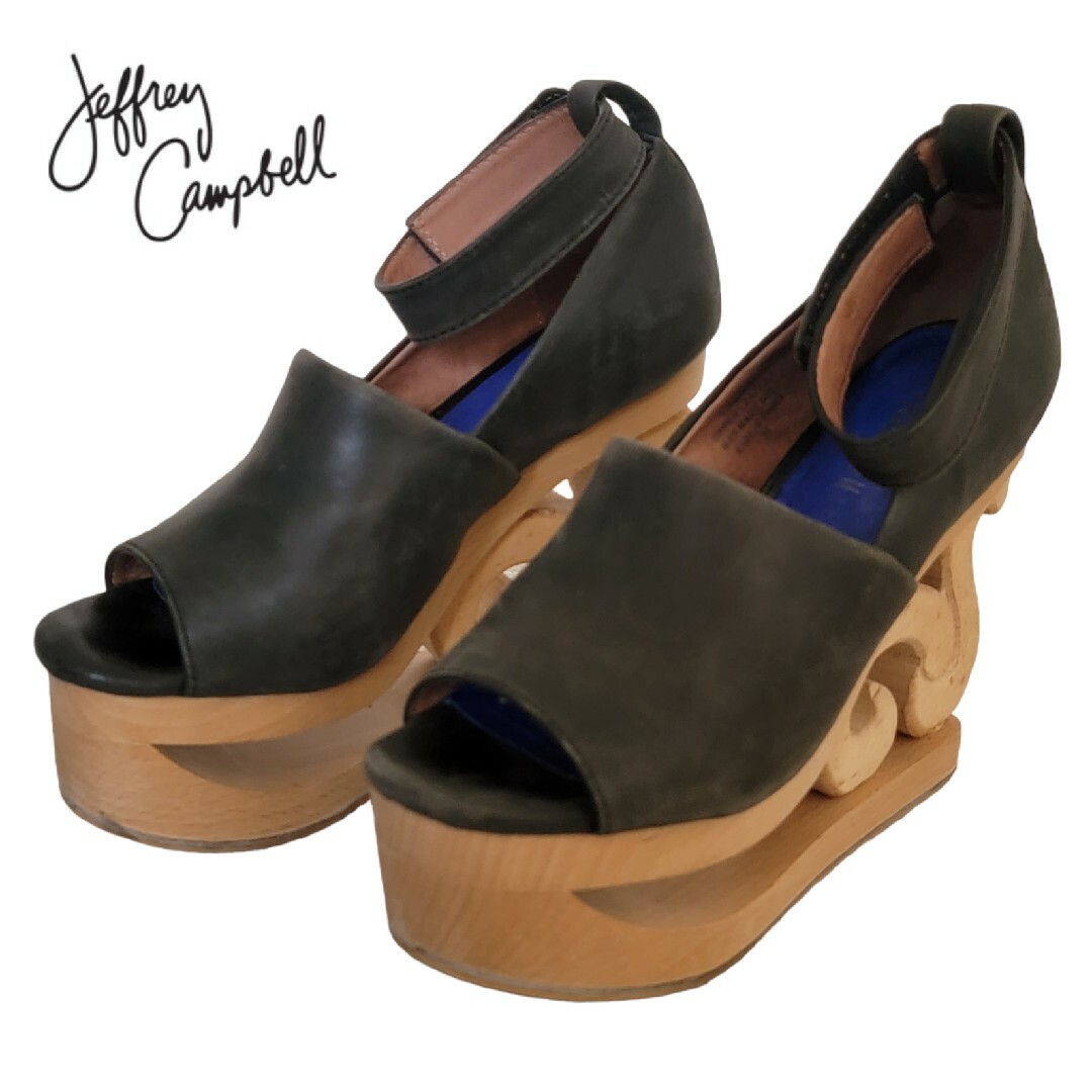 【美品】Jeffrey Campbell スケートヒール ストラップ付サンダル 1