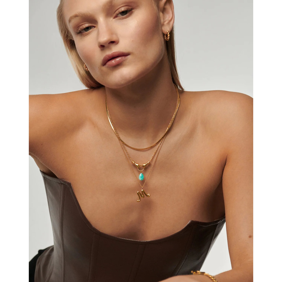【MISSOMA】イングッドハンズ　アマゾナイト　ゴールドネックレス  ハンドメイドのアクセサリー(ネックレス)の商品写真