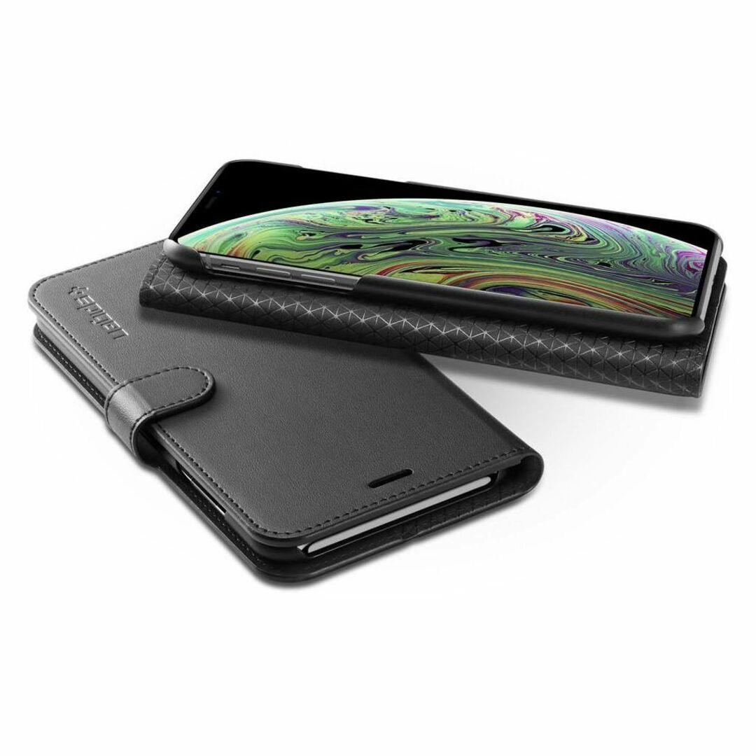 Spigen(シュピゲン)の訳あり新品・iPhone XS／iPhone X 手帳型ケース 黒■SPIGEN スマホ/家電/カメラのスマホアクセサリー(iPhoneケース)の商品写真