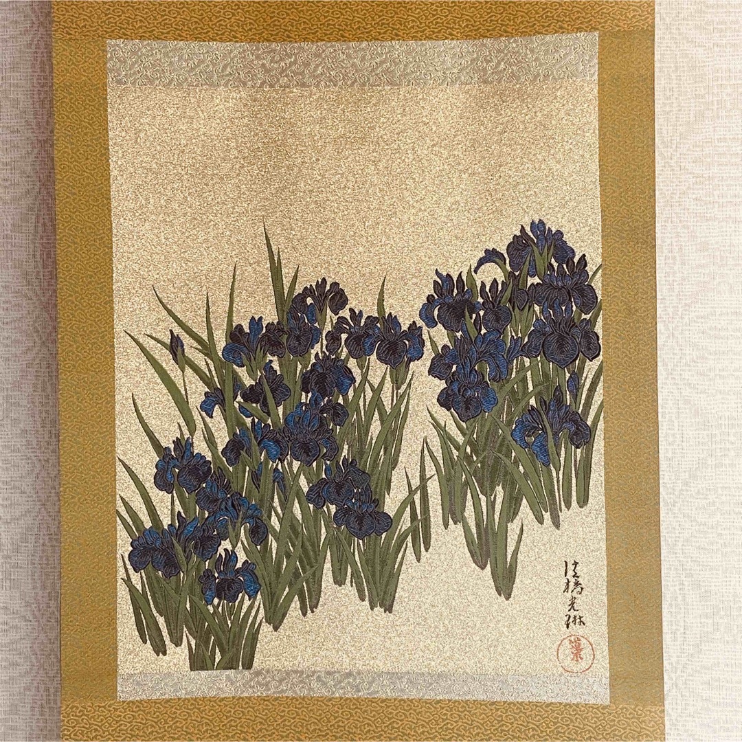 刺繍　掛け軸　インテリア　十一 エンタメ/ホビーの美術品/アンティーク(絵画/タペストリー)の商品写真