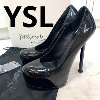 イヴサンローラン(Yves Saint Laurent)の☆美品☆イヴサンローラン プラットフォームパンプス ハイヒール 黒 サイズ38(ハイヒール/パンプス)