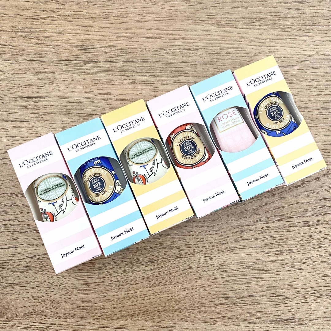 L'OCCITANE(ロクシタン)の新品⭐︎ロクシタン　ハンドクリーム　シア　ローズ　アーモンド  10ml 6本 コスメ/美容のボディケア(ハンドクリーム)の商品写真