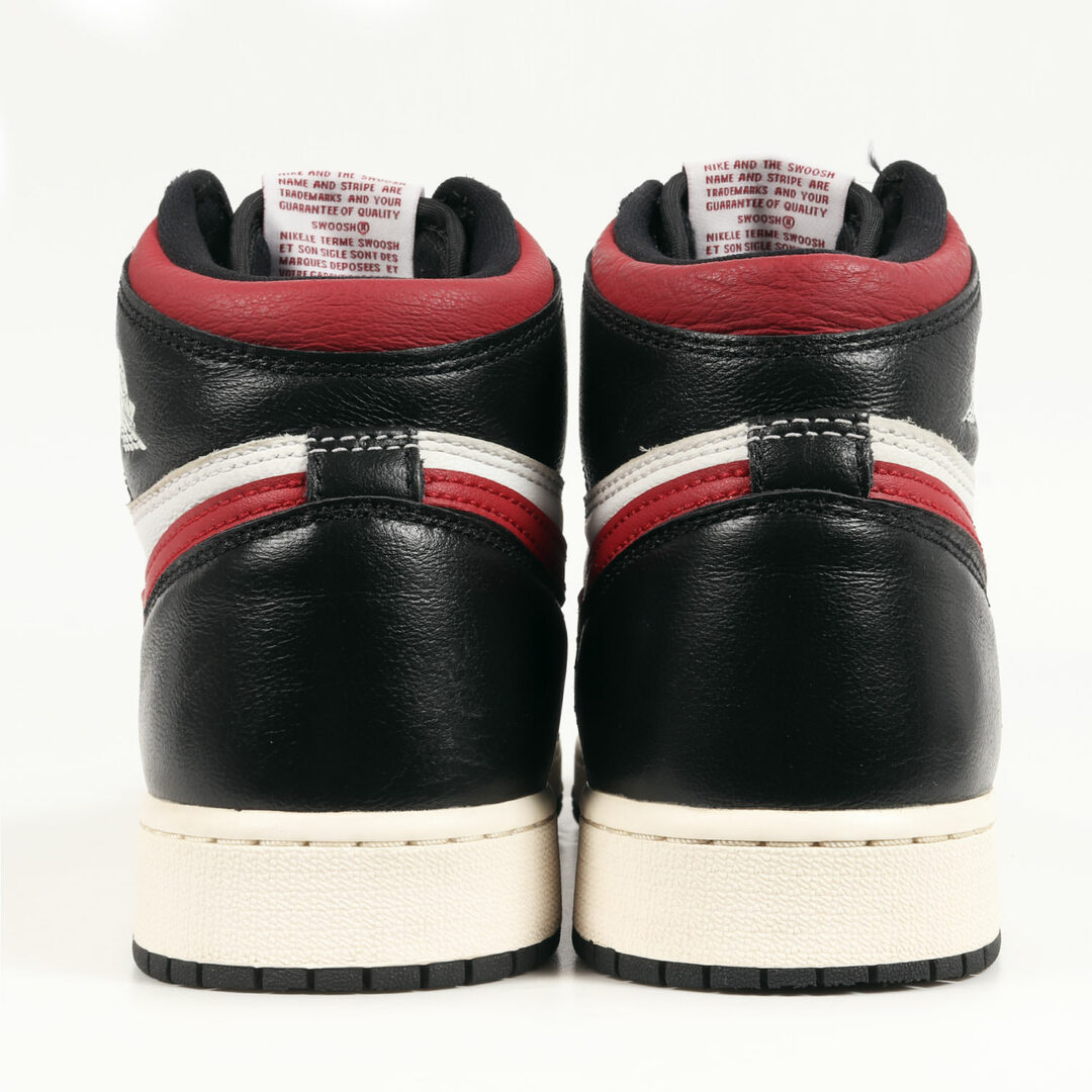 NIKE(ナイキ)のNIKE ナイキ サイズ:25.0cm AIR JORDAN 1 RETRO HI OG GS BLACK GYM RED (575441-061) 2019年 エアジョーダン1 レトロ ハイ ブラック ジムレッド US7Y ハイカット スニーカー【レディース】【中古】【美品】 レディースの靴/シューズ(スニーカー)の商品写真