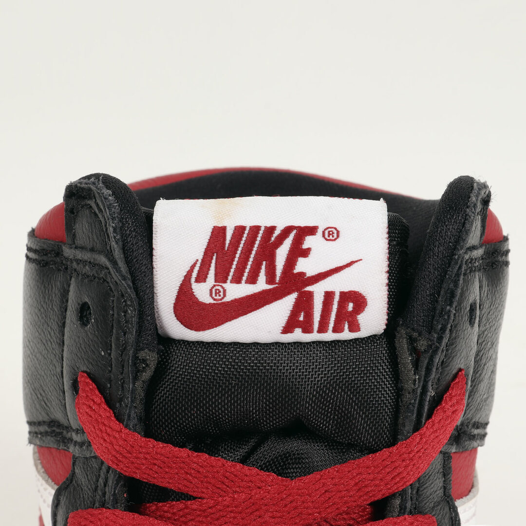 NIKE(ナイキ)のNIKE ナイキ サイズ:25.0cm AIR JORDAN 1 RETRO HI OG GS BLACK GYM RED (575441-061) 2019年 エアジョーダン1 レトロ ハイ ブラック ジムレッド US7Y ハイカット スニーカー【レディース】【中古】【美品】 レディースの靴/シューズ(スニーカー)の商品写真