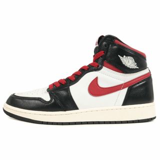 ナイキ(NIKE)のNIKE ナイキ サイズ:25.0cm AIR JORDAN 1 RETRO HI OG GS BLACK GYM RED (575441-061) 2019年 エアジョーダン1 レトロ ハイ ブラック ジムレッド US7Y ハイカット スニーカー【レディース】【中古】【美品】(スニーカー)