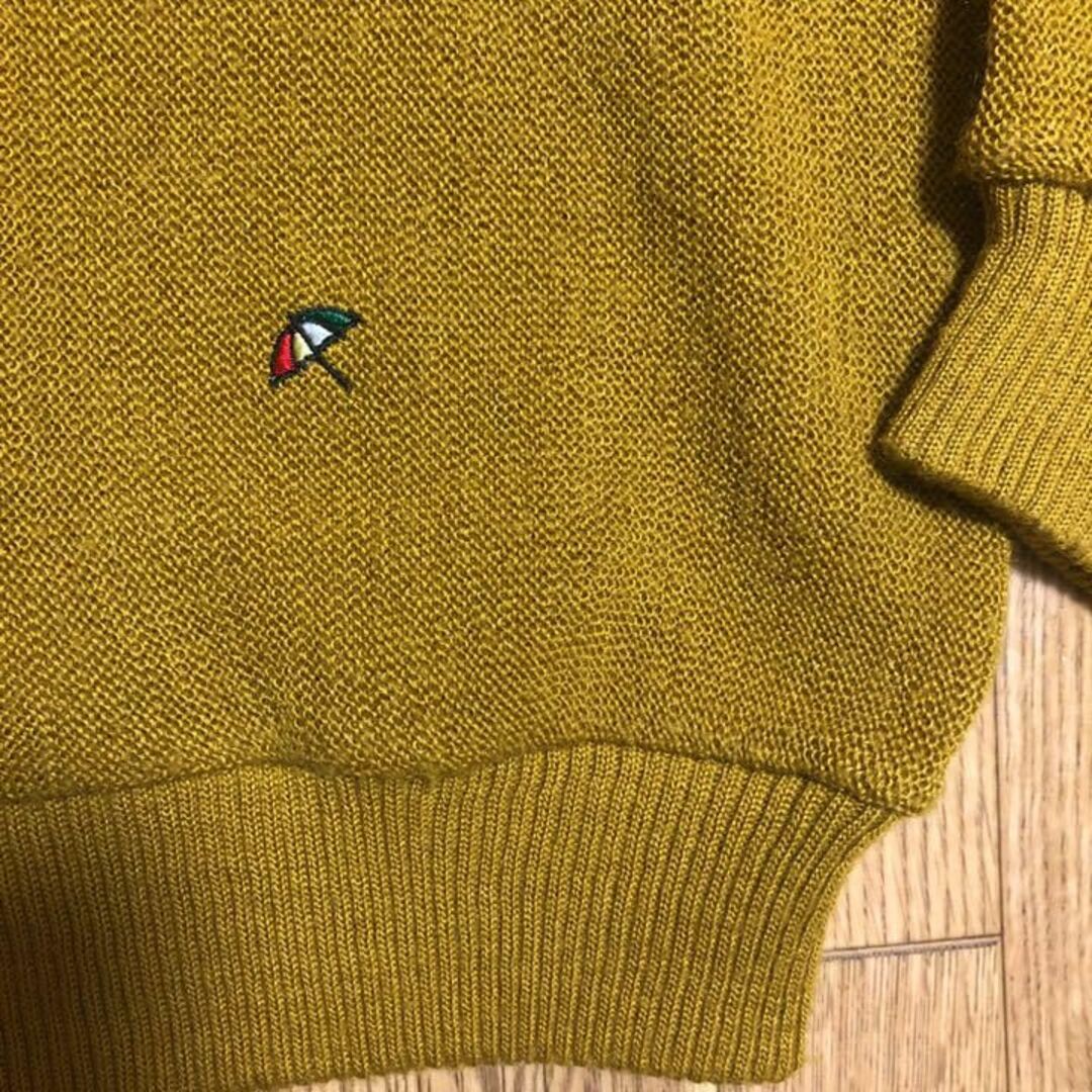 70〜80s Arnold Palmer カーディガン ウール混 黄金色 M 3