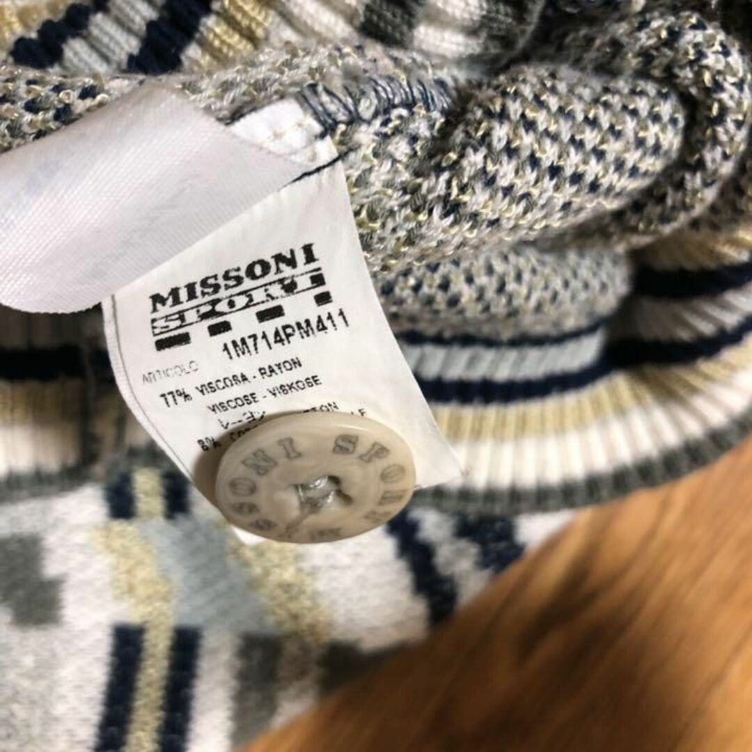 MISSONI(ミッソーニ)のイタリア製 MISSONI SPORT レーヨン ニット ベスト 総柄 グレー系 メンズのトップス(ベスト)の商品写真