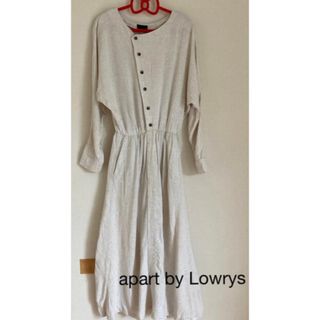 アパートバイローリーズ(apart by lowrys)の美品　apart by Lowrysロングワンピース　レディース長袖服　麻(ロングワンピース/マキシワンピース)