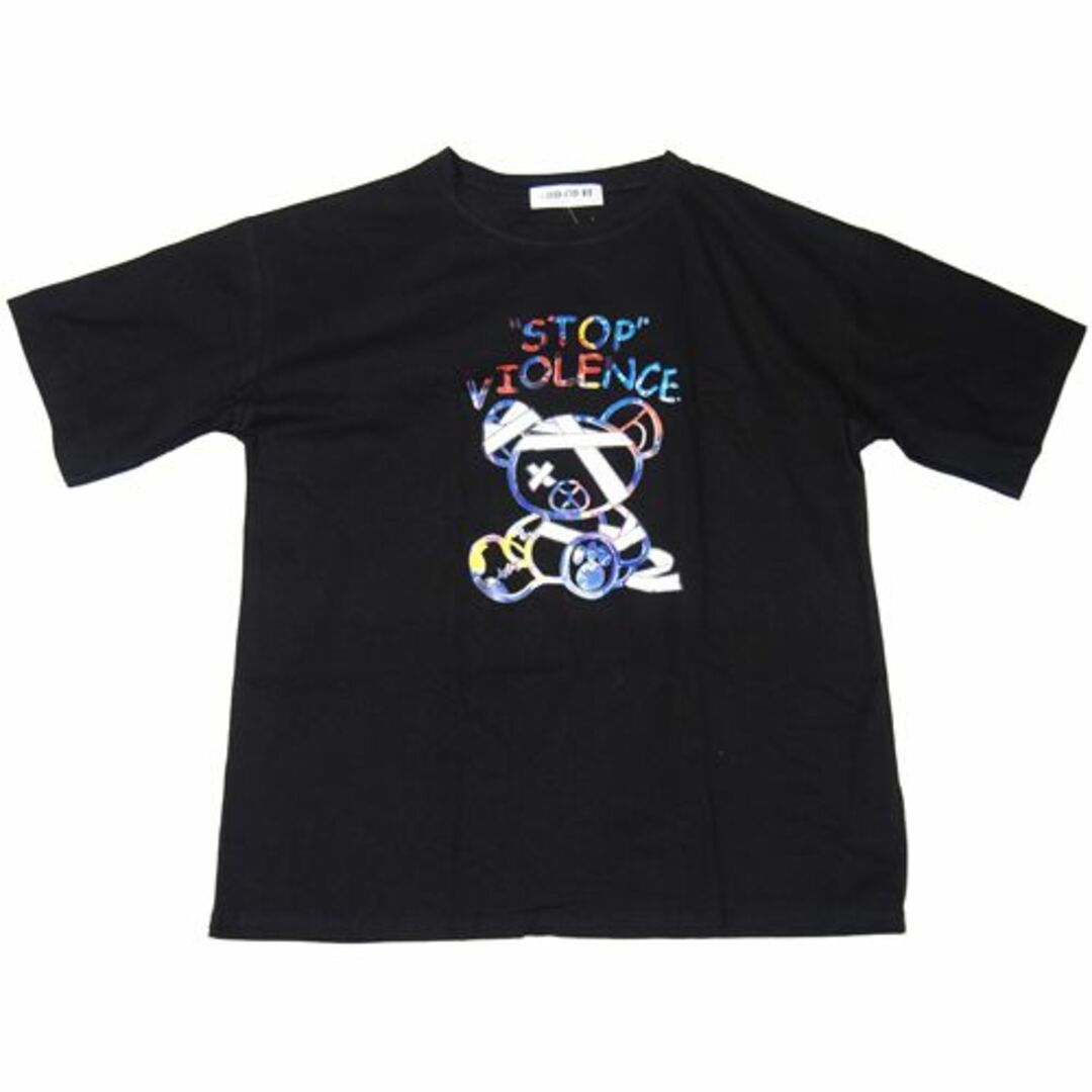 VIOLENCEレインボーベアー プリント 半袖Tシャツ（ブラック） レディースのトップス(Tシャツ(半袖/袖なし))の商品写真