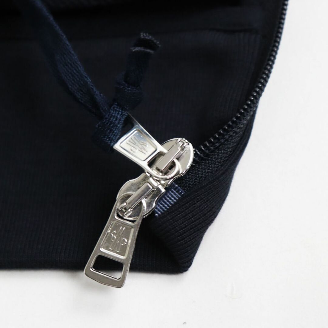 未使用品●2019年製 MONCLER モンクレール MAGLIA 袖ライン/ロゴ入り ZIP UP スウェットパーカー/フーディ レッド×ネイビー S 正規品