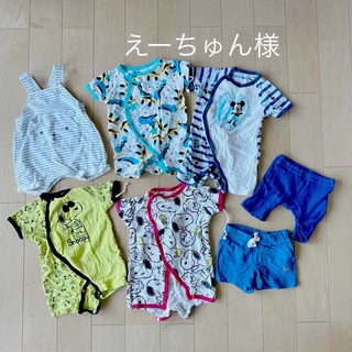 ベビーギャップ(babyGAP)の夏用　ベビー服セット　ブルー系(ロンパース)