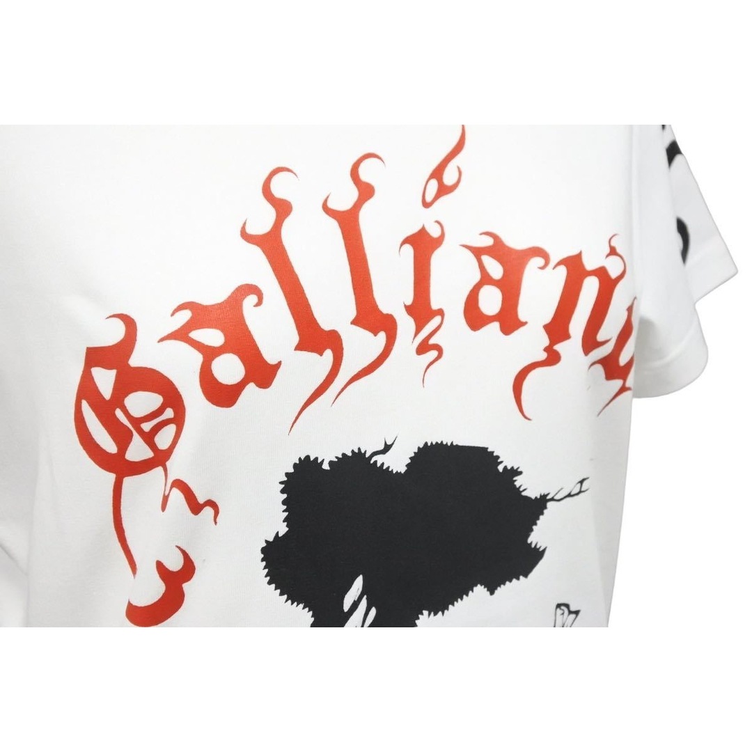 John Galliano(ジョンガリアーノ)のJohn Galliano ジョンガリアーノ Tシャツ アニマルプリント 2H12059633 ホワイト ブラック レッド サイズM 美品 中古 42485 レディースのトップス(Tシャツ(半袖/袖なし))の商品写真