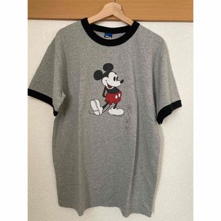 ライトオン(Right-on)のミッキーマウス　リンガーTシャツ　半袖(Tシャツ/カットソー(半袖/袖なし))