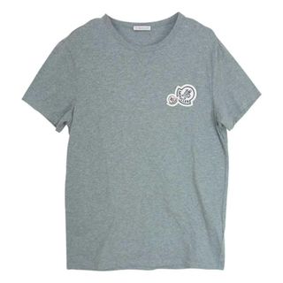 MONCLER モンクレール E2091803250 8390Y MAGLIA T-SHIRT マグリア Tシャツ ダブル ロゴ ワッペン グレー系 M