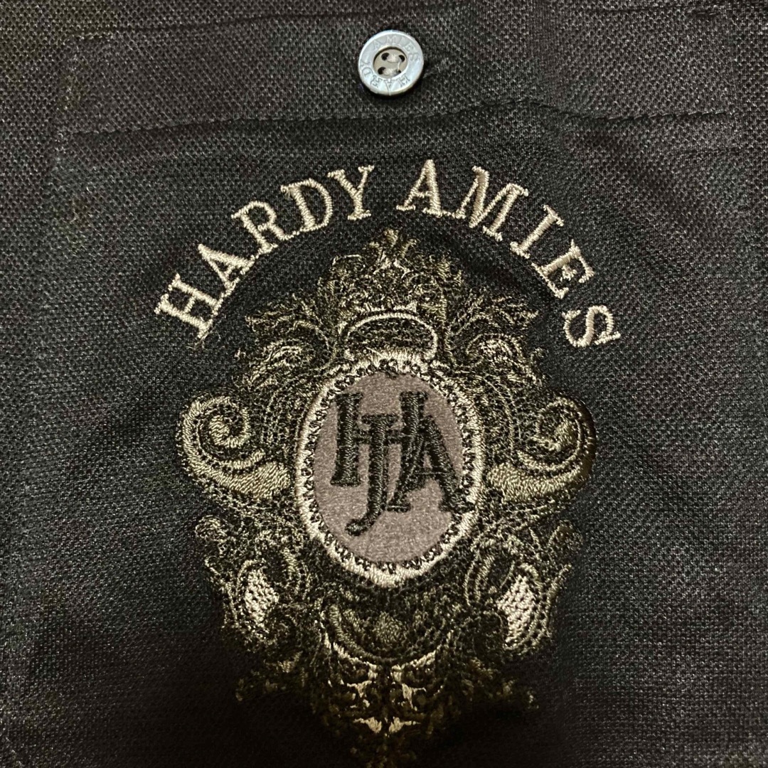 HARDY AMIES(ハーディエイミス)の90s デッドストック■ハーディエイミス■ポロシャツ 刺繍 エンブレム 長袖 3 メンズのトップス(ポロシャツ)の商品写真