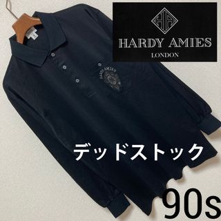 ハーディエイミス(HARDY AMIES)の90s デッドストック■ハーディエイミス■ポロシャツ 刺繍 エンブレム 長袖 3(ポロシャツ)