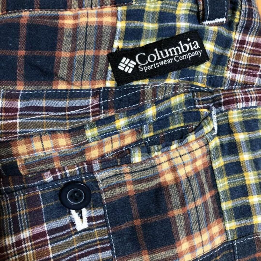 Columbia(コロンビア)のColombia パッチワーク ハーフパンツ チェック 紺 緑 黄色 32 メンズのパンツ(ショートパンツ)の商品写真