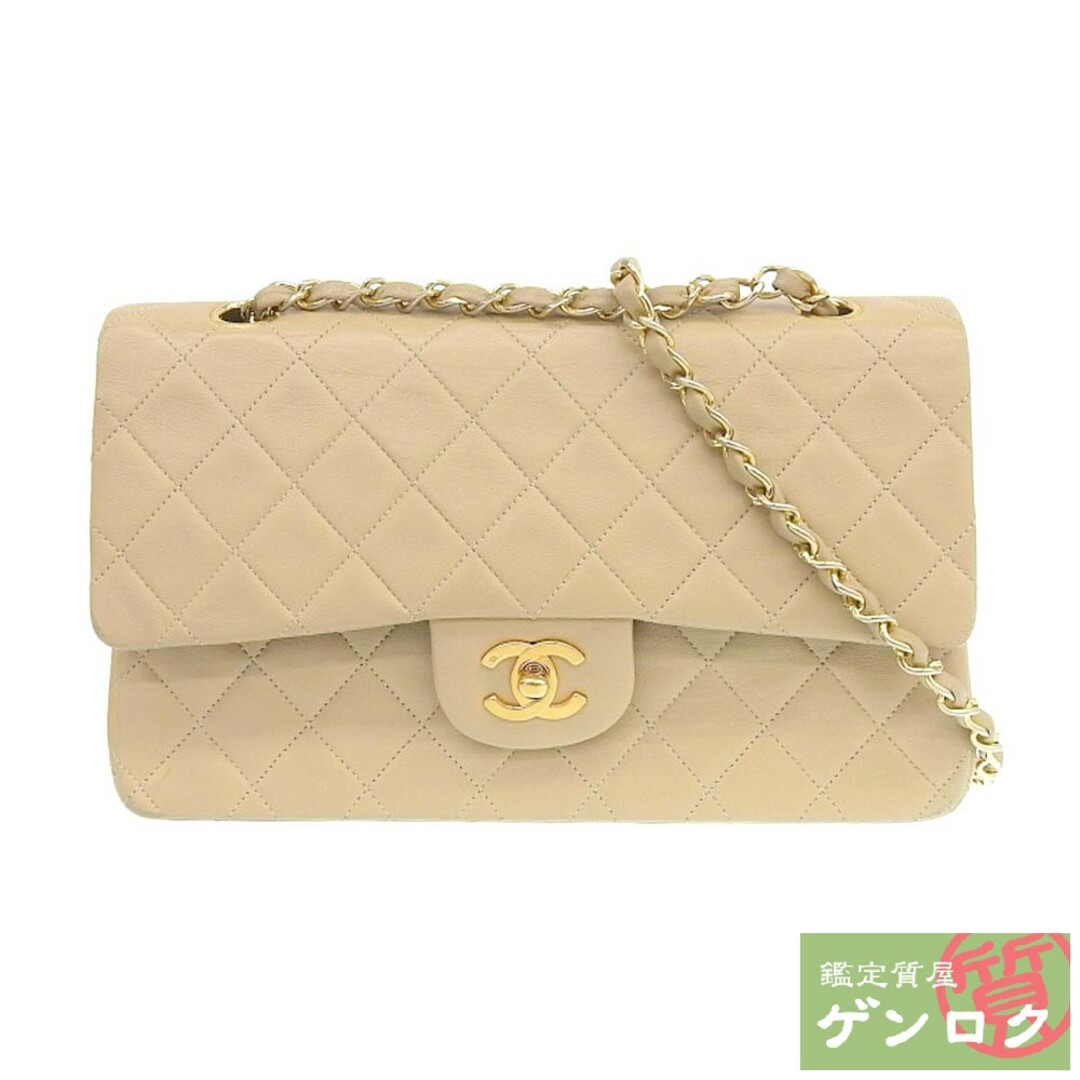 CHANEL シャネル マトラッセ Wチェーン ショルダーバッグ ハンドバッグ ベージュ レザー 1番台 レディース【質屋】