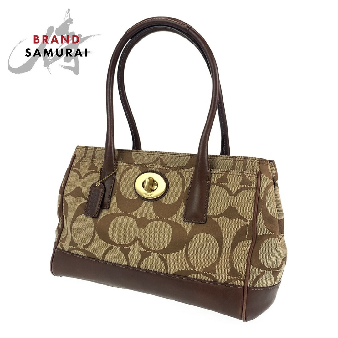 COACH - COACH コーチ シグネチャー ベージュ ブラウン 茶 ゴールド