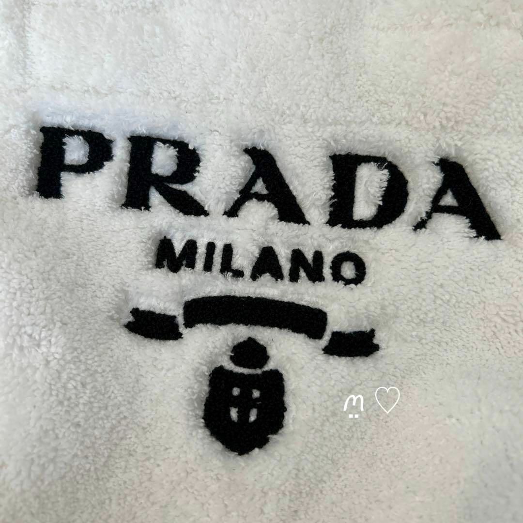 PRADAプラダ テリーミニトートバッグ ホワイト もこもこ ファー ショルダー