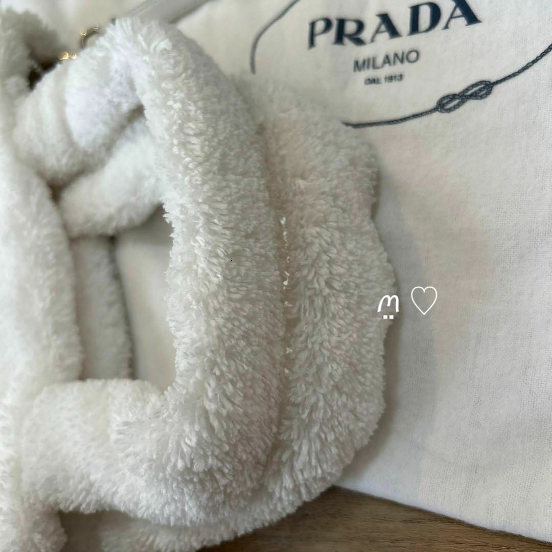 PRADAプラダ テリーミニトートバッグ ホワイト もこもこ ファー ショルダー