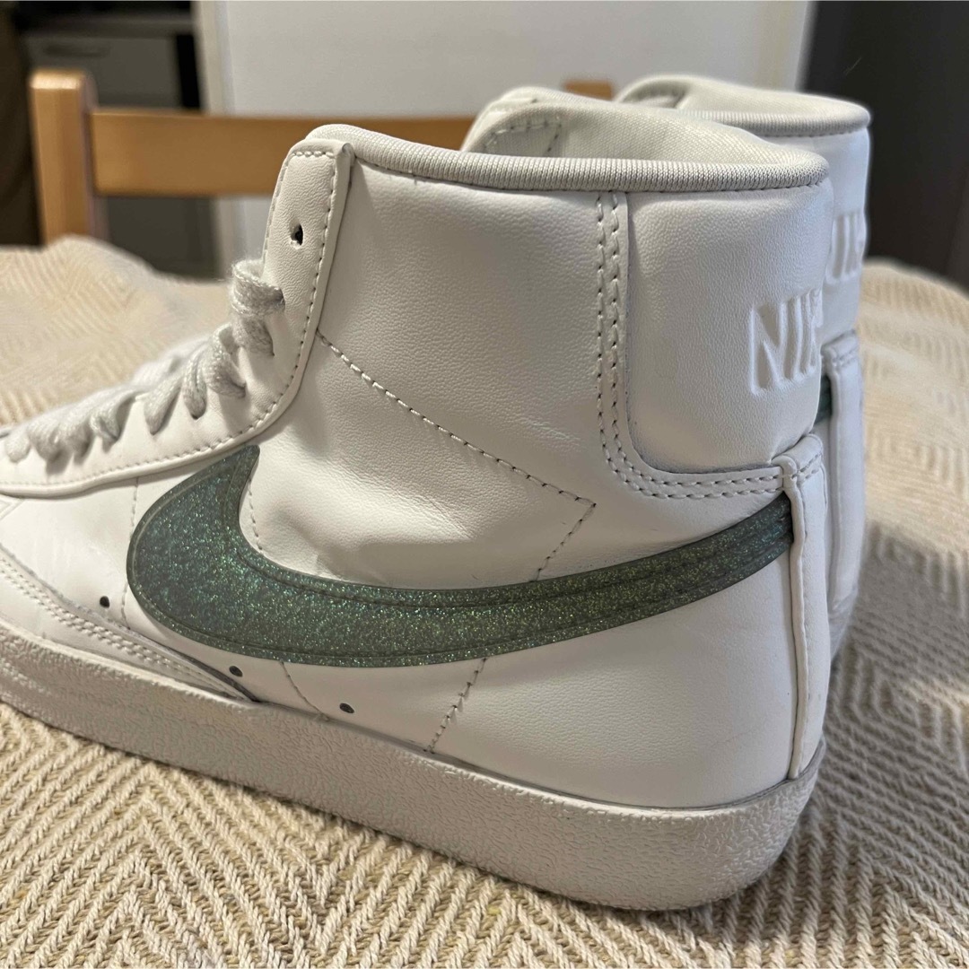 NIKE  ブレーザー MID  24.5cm ホワイト×グリーン(ラメ入り)