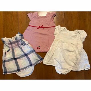 ベビーギャップ(babyGAP)のELLE babyGAP petit main ワンピース ロンパース3枚セット(ワンピース)