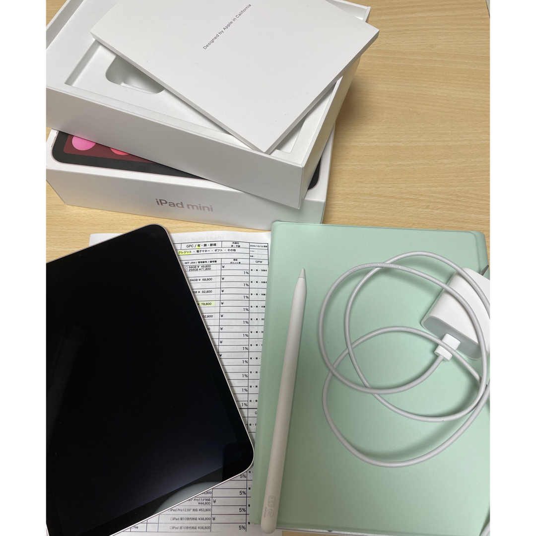 お値下げiPad mini6 Wi-Fiモデル保証付き pencil、ケース付き