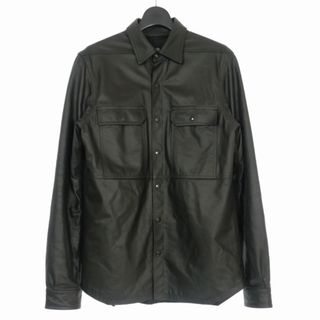 リックオウエンス(Rick Owens)のリックオウエンス 21SS レザー シャツ 長袖 ラムレザー 48 黒(シャツ)