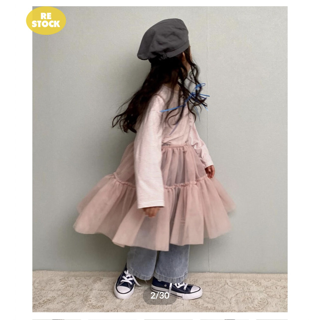 see-through ballerina ops【pink】 キッズ/ベビー/マタニティのキッズ服女の子用(90cm~)(ワンピース)の商品写真