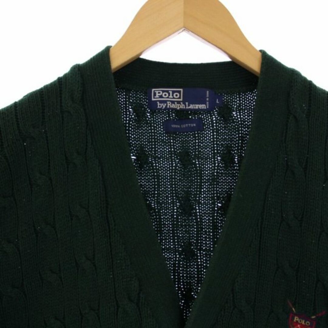 POLO RALPH LAUREN - Polo by Ralph Lauren ニット ベスト 前開き L 緑