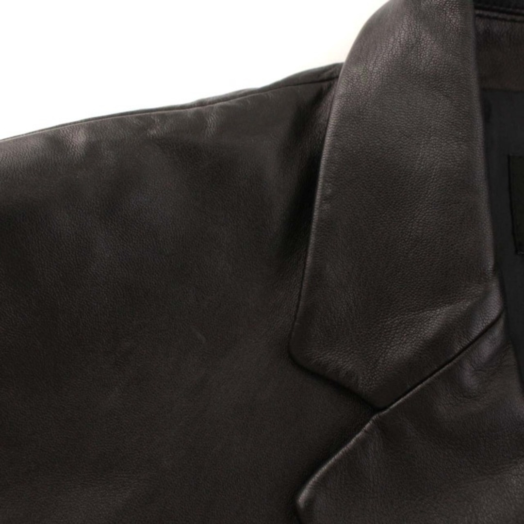 Calvin Klein(カルバンクライン)のカルバンクライン テーラードジャケット ラムレザー シングル 3B 6 黒 レディースのジャケット/アウター(その他)の商品写真