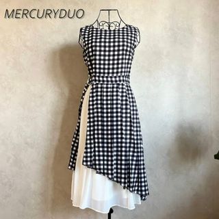 マーキュリーデュオ(MERCURYDUO)の【美品】マーキュリーデュオ　ギンガムチェックワンピース(ロングワンピース/マキシワンピース)