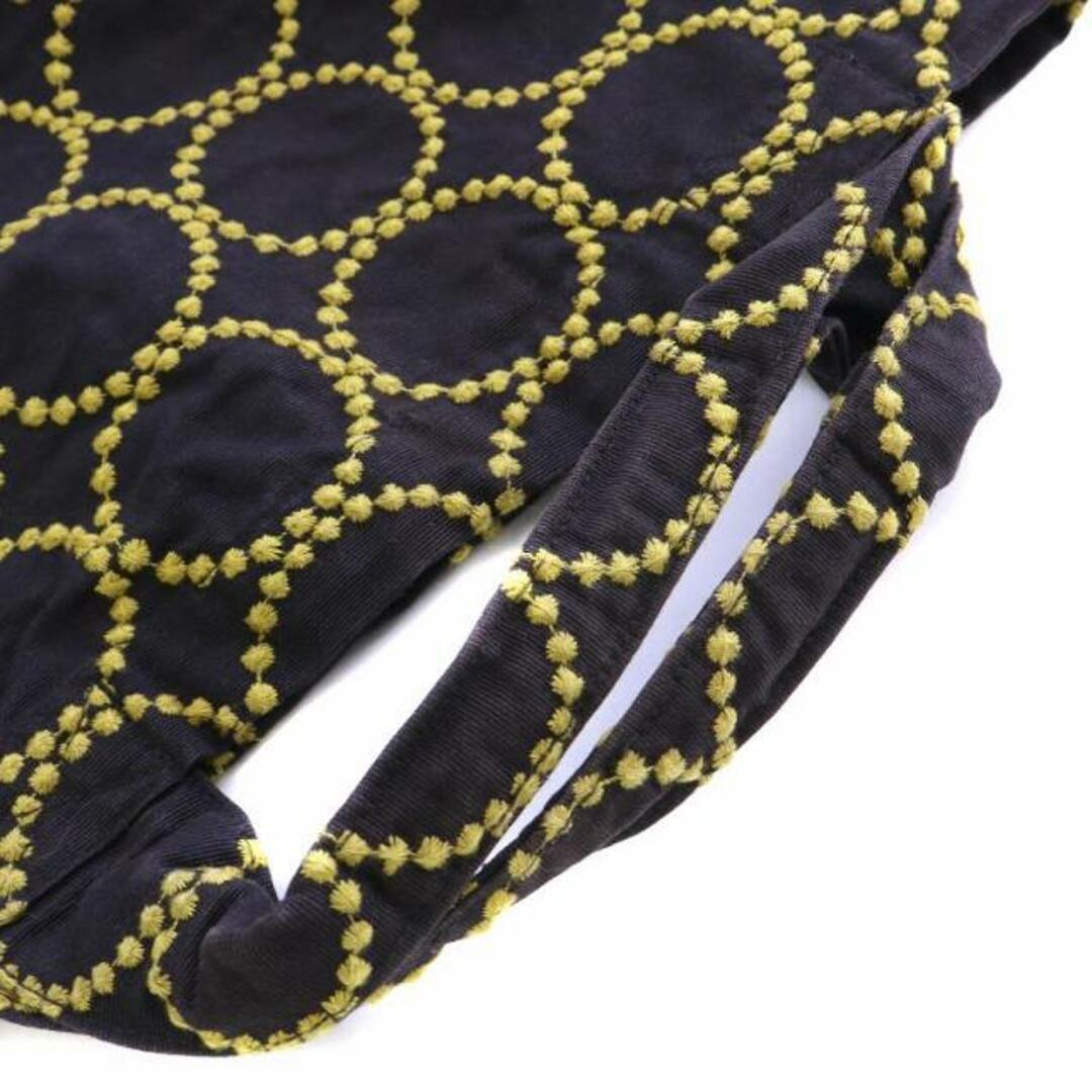 mina perhonen(ミナペルホネン)のミナペルホネン tambourine パニーニバッグ ダークブラウン 黄色 レディースのバッグ(ハンドバッグ)の商品写真