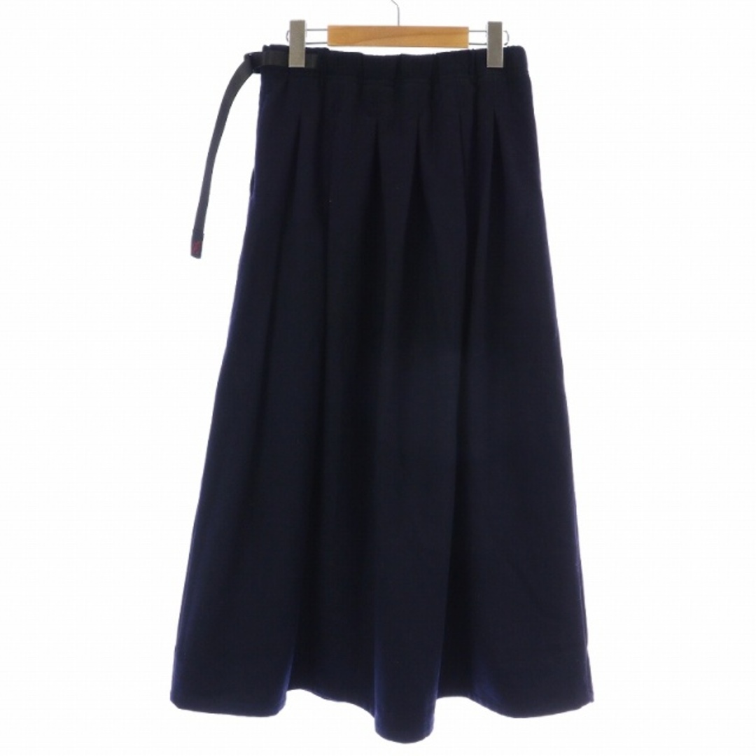 GRAMICCI(グラミチ)のグラミチ WOOL PLEATED SKIRT プリーツスカート M 紺 レディースのスカート(ロングスカート)の商品写真