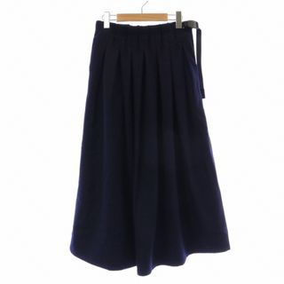 グラミチ(GRAMICCI)のグラミチ WOOL PLEATED SKIRT プリーツスカート M 紺(ロングスカート)