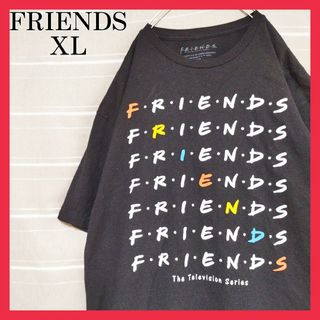 ティービーアンドムービー(TV&MOVIE)のFRIENDSフレンズドラマムービーTシャツtシャツXL黒US古着メキシコ製ロゴ(Tシャツ/カットソー(半袖/袖なし))