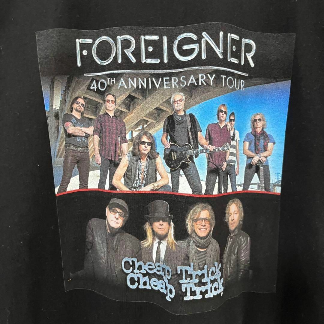 MUSIC TEE(ミュージックティー)のロックバンドTシャツ古着FOREIGNERバックプリントTシャツ　サイズXXL黒 メンズのトップス(Tシャツ/カットソー(半袖/袖なし))の商品写真