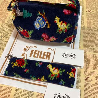 フェイラー(FEILER)の2点FEILER ネイビーハイジポーチ学校フェイラーペンケース　ノベルティ付き(ポーチ)