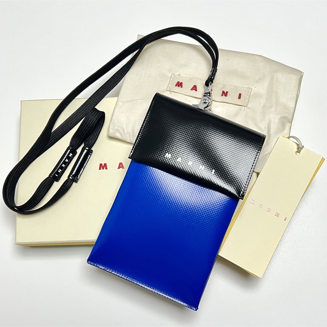 マルニ MARNI ネック ポーチ iphone ケース モバイル 携帯 PVC11cm奥行き